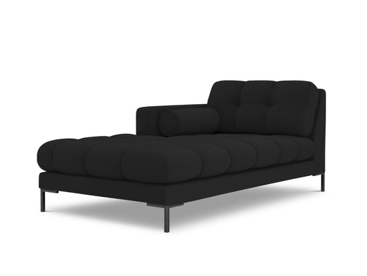Cosmopolitan Design - Chaise longue sinistra "Bali" in tessuto strutturato nero 