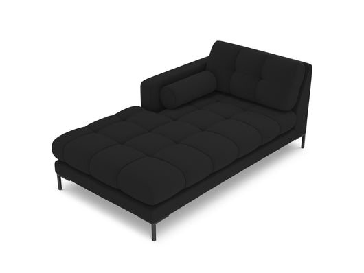 Cosmopolitan Design - Chaise longue sinistra "Bali" in tessuto strutturato nero 