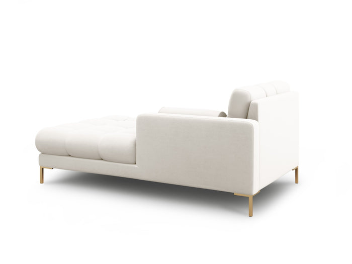 Cosmopolitan Design - Chaise longue destra "Bali" in tessuto strutturato beige chiaro 