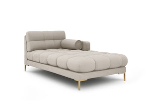 Cosmopolitan Design - Chaise longue destra "Bali" in tessuto strutturato beige 