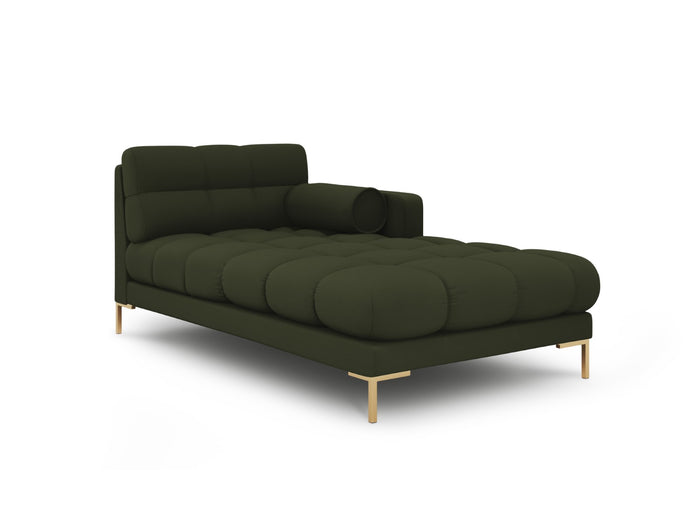 Cosmopolitan Design - Chaise longue destra "Bali" in tessuto strutturato verde 