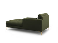 Cosmopolitan Design - Chaise longue destra "Bali" in tessuto strutturato verde 