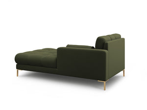 Cosmopolitan Design - Chaise longue destra "Bali" in tessuto strutturato verde 
