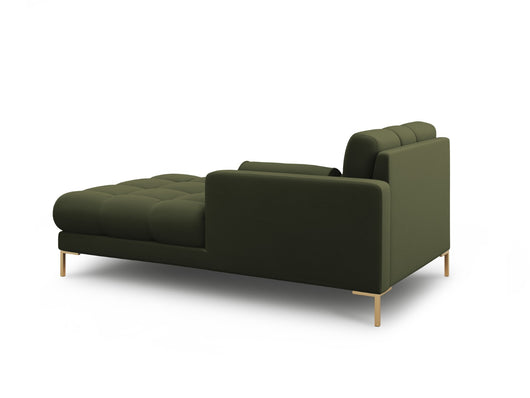 Cosmopolitan Design - Chaise longue destra "Bali" in tessuto strutturato verde 