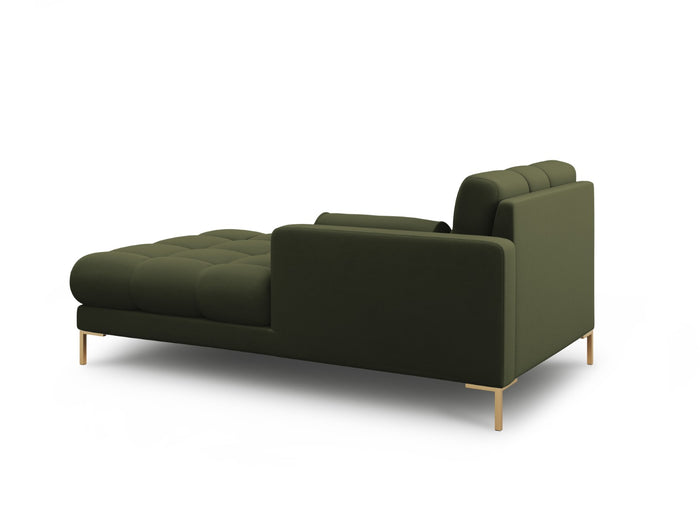 Cosmopolitan Design - Chaise longue destra "Bali" in tessuto strutturato verde 