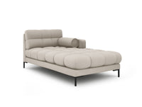 Cosmopolitan Design - Chaise longue destra "Bali" in tessuto strutturato beige 