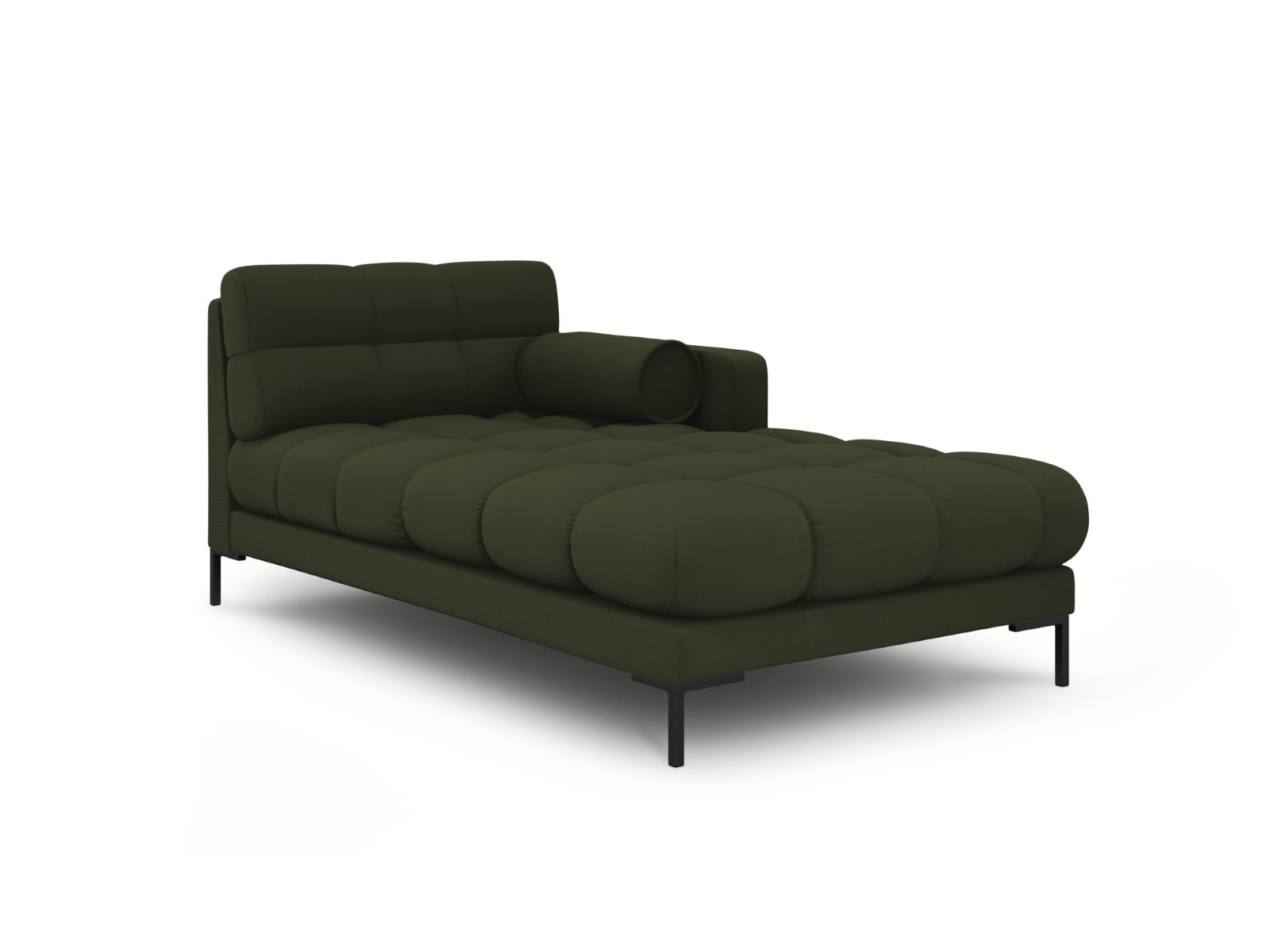 Cosmopolitan Design - Chaise longue destra "Bali" in tessuto strutturato verde 