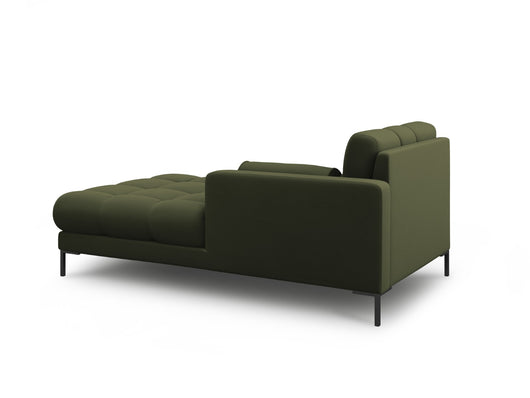 Cosmopolitan Design - Chaise longue destra "Bali" in tessuto strutturato verde 