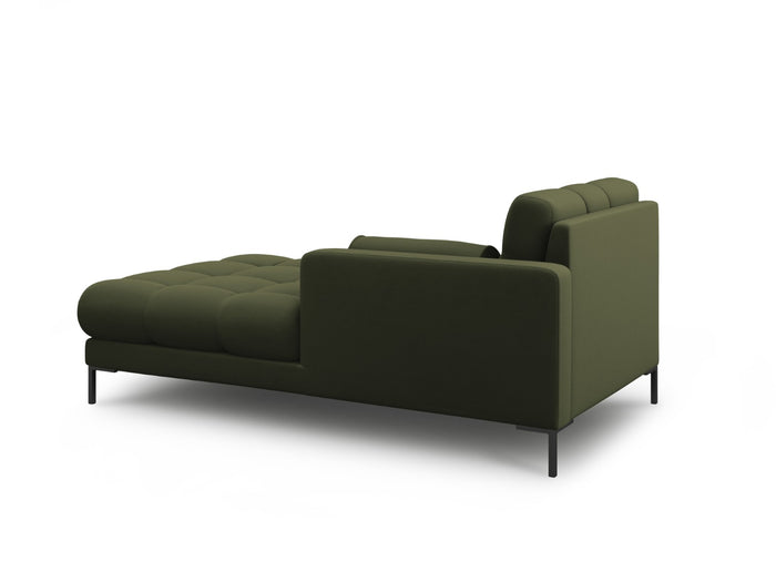 Cosmopolitan Design - Chaise longue destra "Bali" in tessuto strutturato verde 