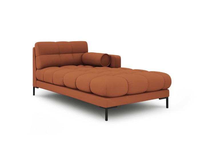 Cosmopolitan Design - Chaise longue destra "Bali" in tessuto strutturato mattone 
