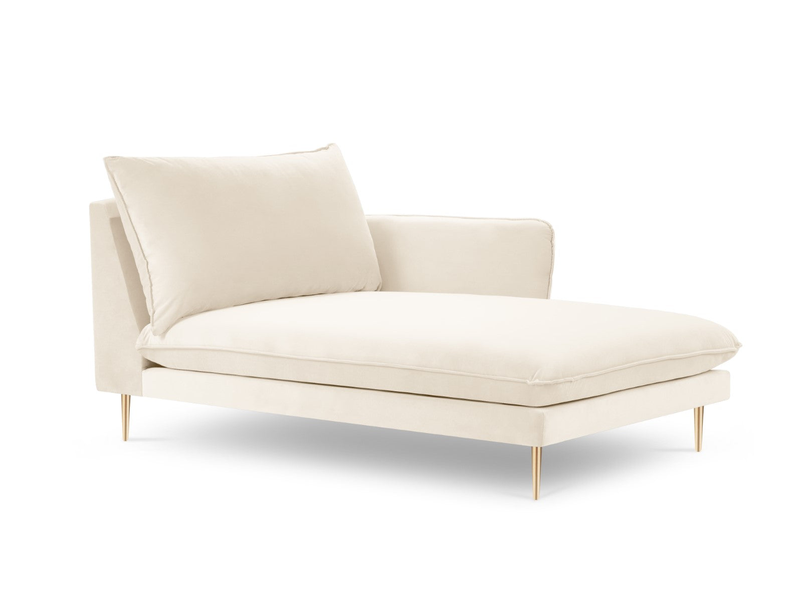 Cosmopolitan Design - Chaise longue destra "Vienna" in velluto beige chiaro 