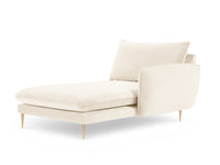 Cosmopolitan Design - Chaise longue destra "Vienna" in velluto beige chiaro 