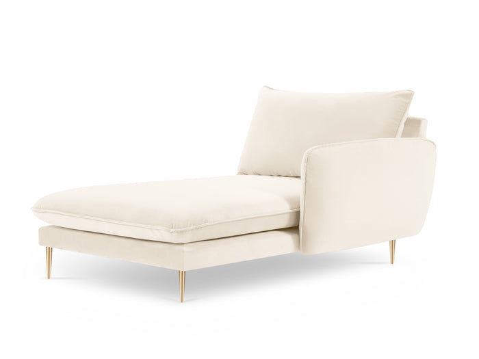 Cosmopolitan Design - Chaise longue destra "Vienna" in velluto beige chiaro 