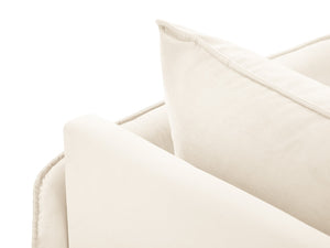Cosmopolitan Design - Chaise longue destra "Vienna" in velluto beige chiaro 