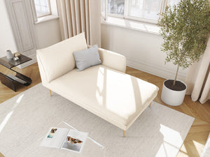 Cosmopolitan Design - Chaise longue destra "Vienna" in velluto beige chiaro 
