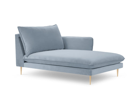 Cosmopolitan Design - Chaise longue destra "Vienna" in velluto azzurro 