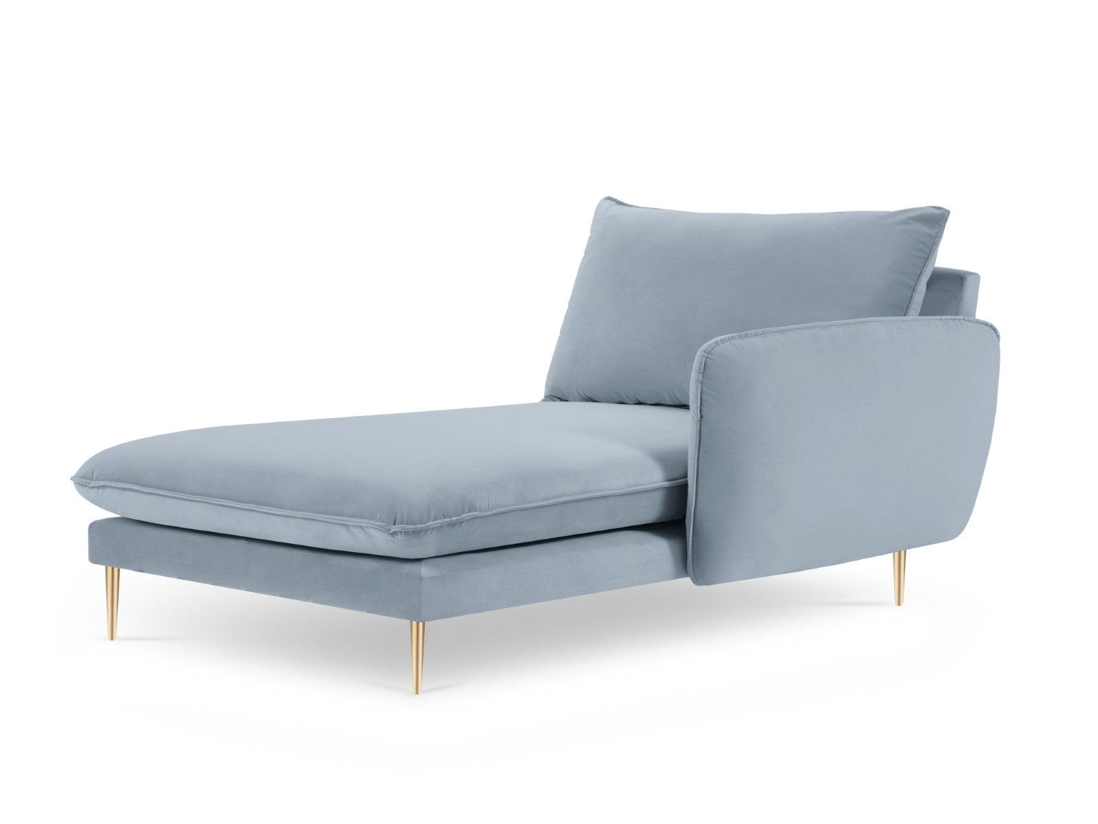 Cosmopolitan Design - Chaise longue destra "Vienna" in velluto azzurro 