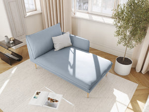 Cosmopolitan Design - Chaise longue destra "Vienna" in velluto azzurro 