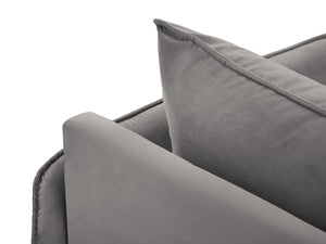 Cosmopolitan Design - Chaise longue destra "Vienna" in velluto grigio chiaro 