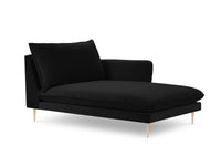 Cosmopolitan Design - Chaise longue destra "Vienna" in velluto nero 