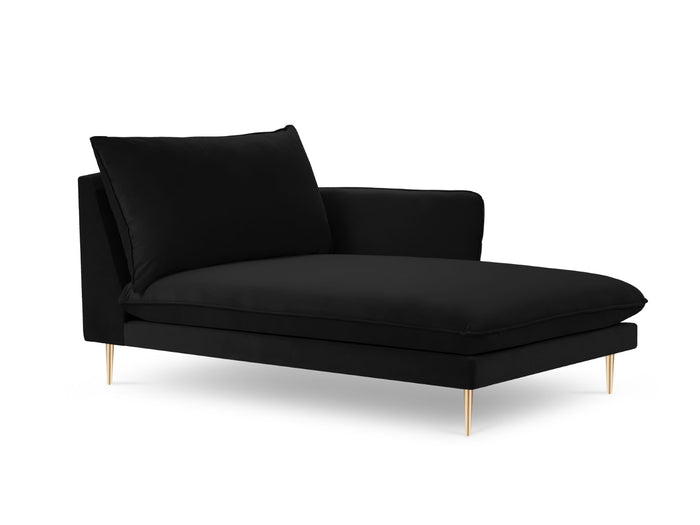 Cosmopolitan Design - Chaise longue destra "Vienna" in velluto nero 
