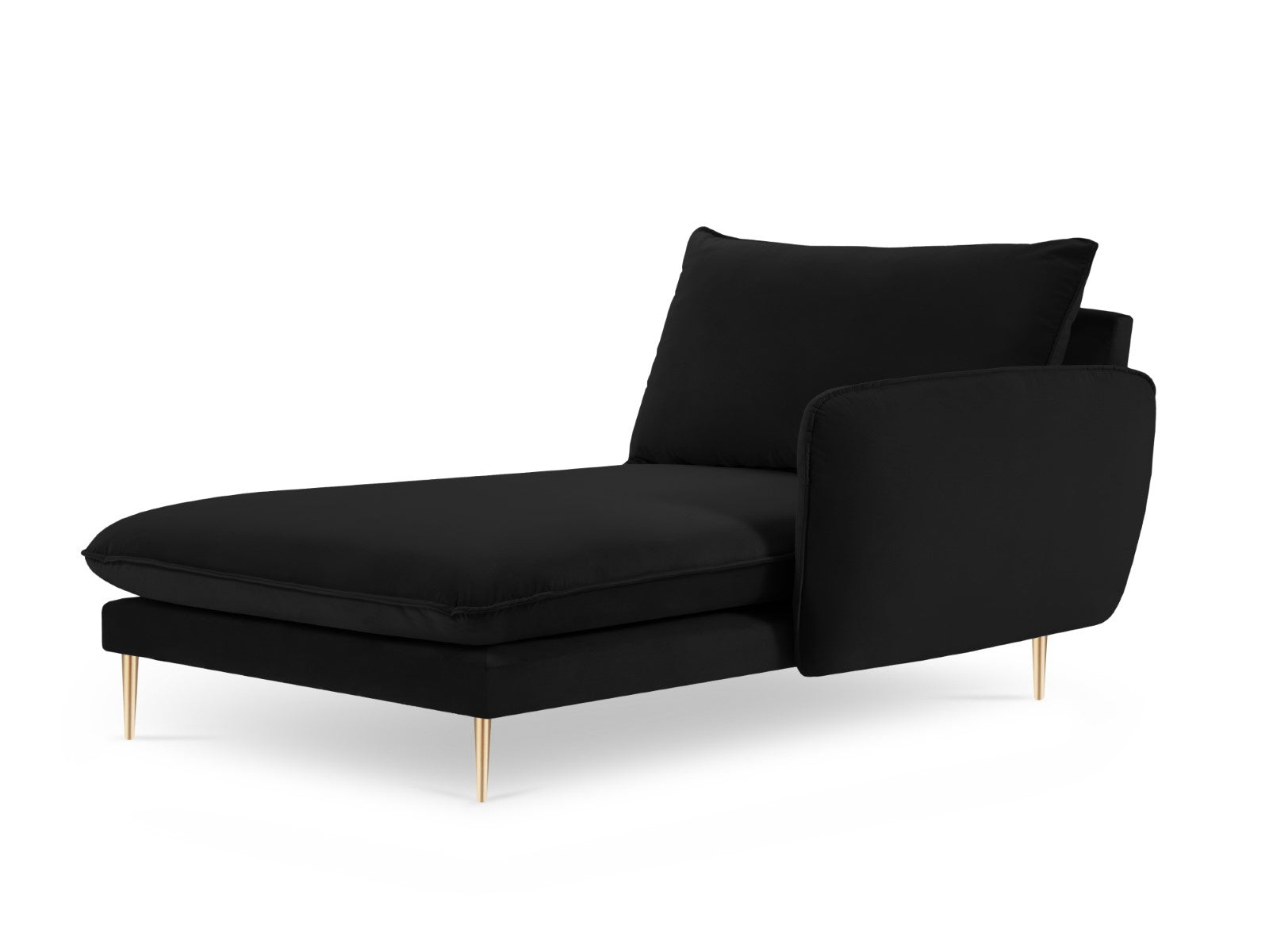Cosmopolitan Design - Chaise longue destra "Vienna" in velluto nero 