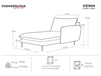 Cosmopolitan Design - Chaise longue destra "Vienna" in velluto nero 