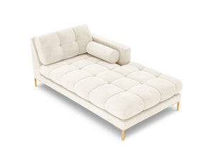 Cosmopolitan Design - Chaise longue destra "Bali" in velluto beige chiaro 