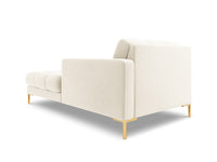Cosmopolitan Design - Chaise longue destra "Bali" in velluto beige chiaro 