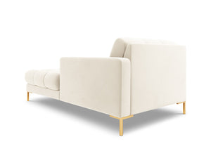 Cosmopolitan Design - Chaise longue destra "Bali" in velluto beige chiaro 