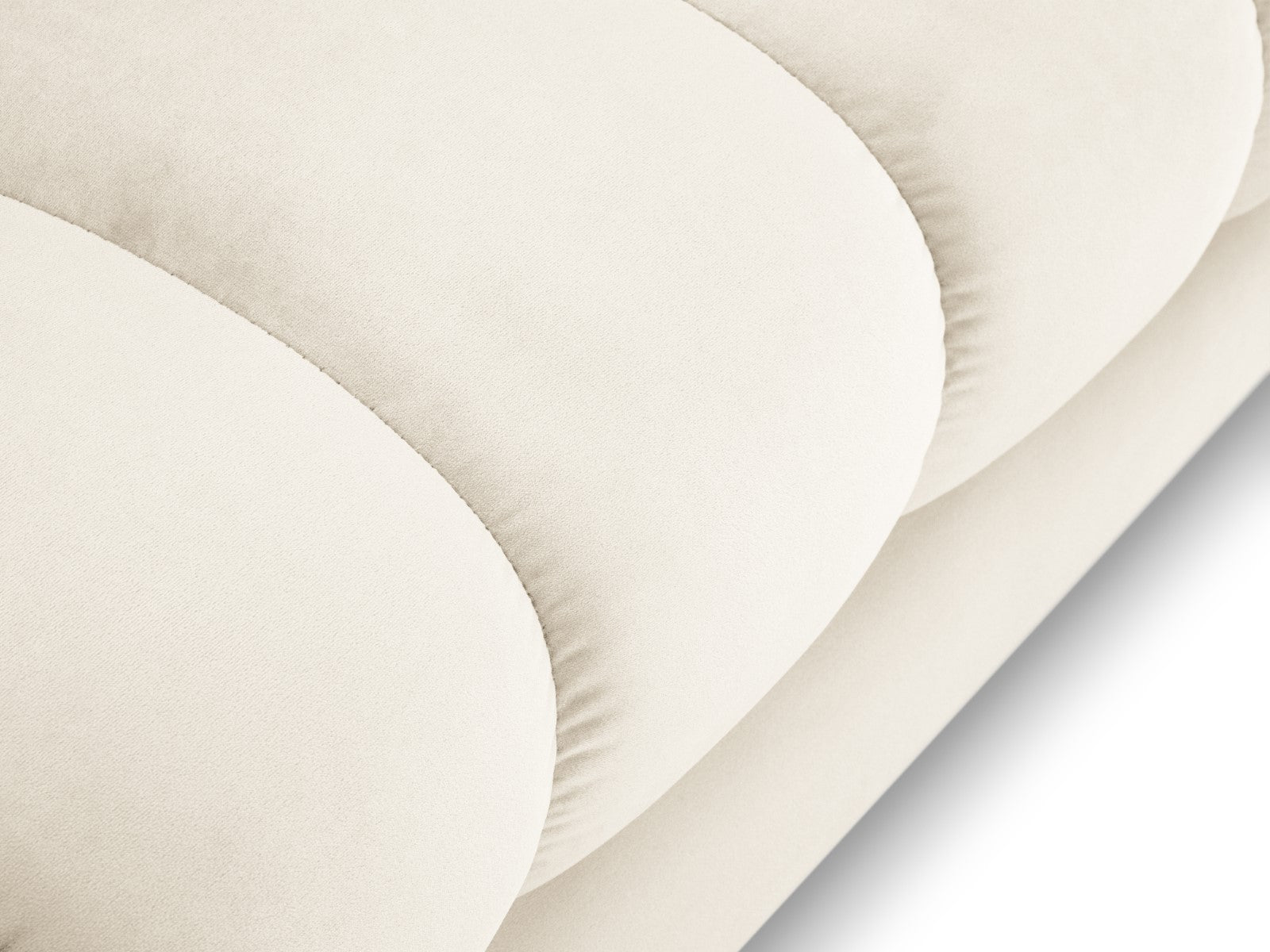 Cosmopolitan Design - Chaise longue destra "Bali" in velluto beige chiaro 