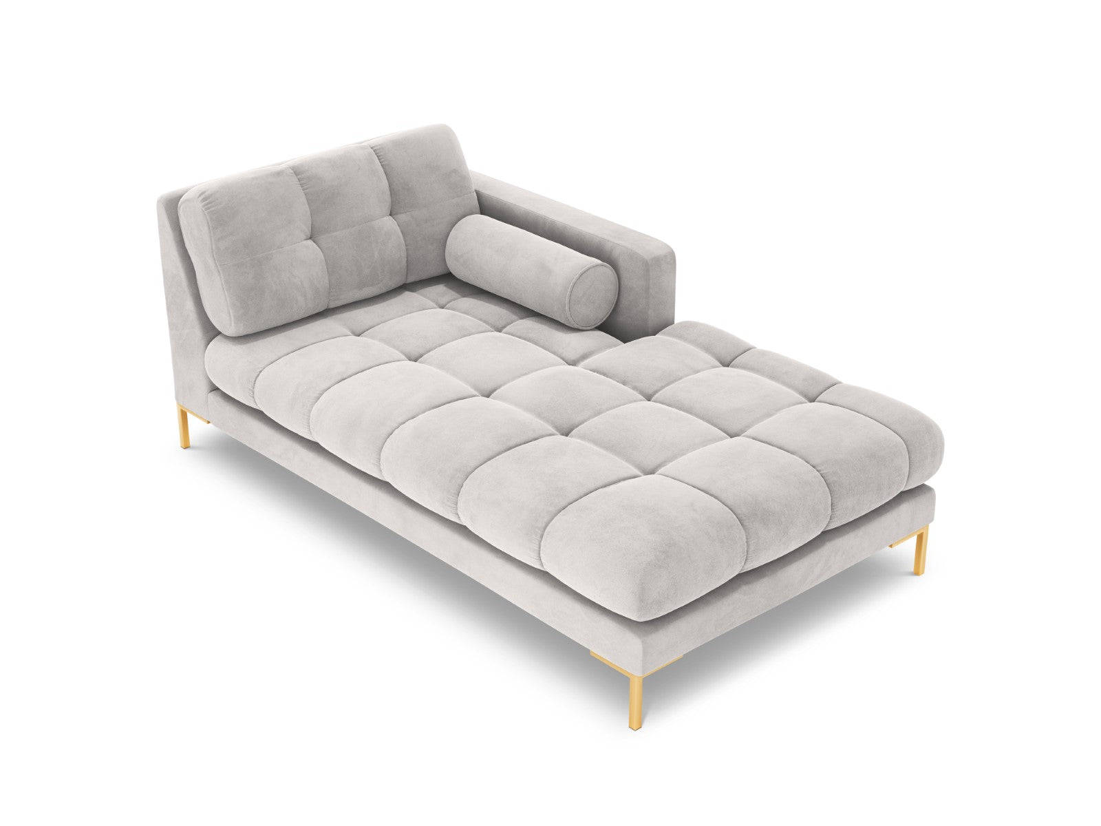 Cosmopolitan Design - Chaise longue destra "Bali" in velluto argento 