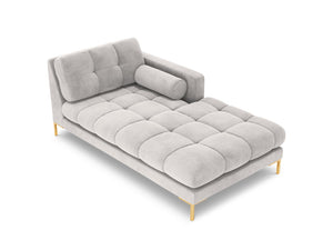 Cosmopolitan Design - Chaise longue destra "Bali" in velluto argento 