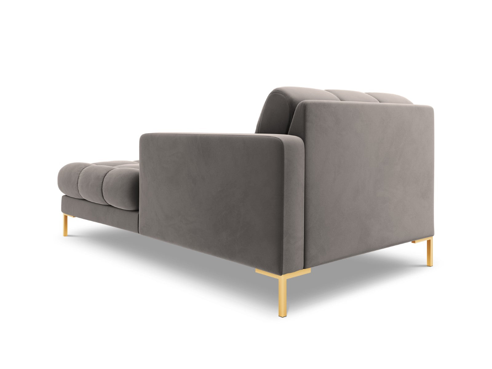 Cosmopolitan Design - Chaise longue destra "Bali" in velluto grigio chiaro 