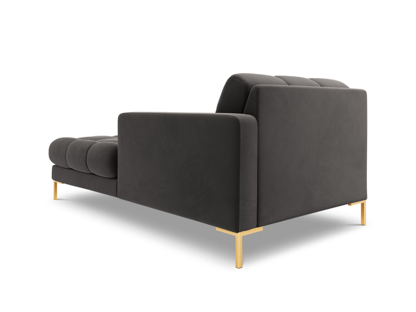 Cosmopolitan Design - Chaise longue destra "Bali" in velluto grigio scuro 