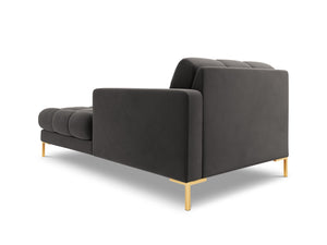 Cosmopolitan Design - Chaise longue destra "Bali" in velluto grigio scuro 