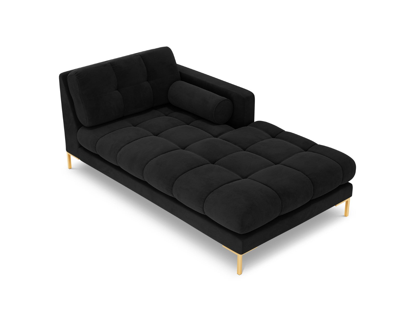 Cosmopolitan Design - Chaise longue destra "Bali" in velluto nero 