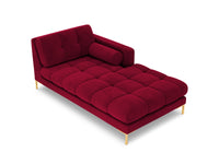 Cosmopolitan Design - Chaise longue destra "Bali" in velluto rosso 