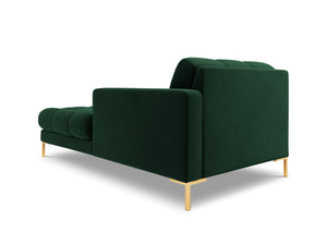 Cosmopolitan Design - Chaise longue destra "Bali" in velluto verde bottiglia 