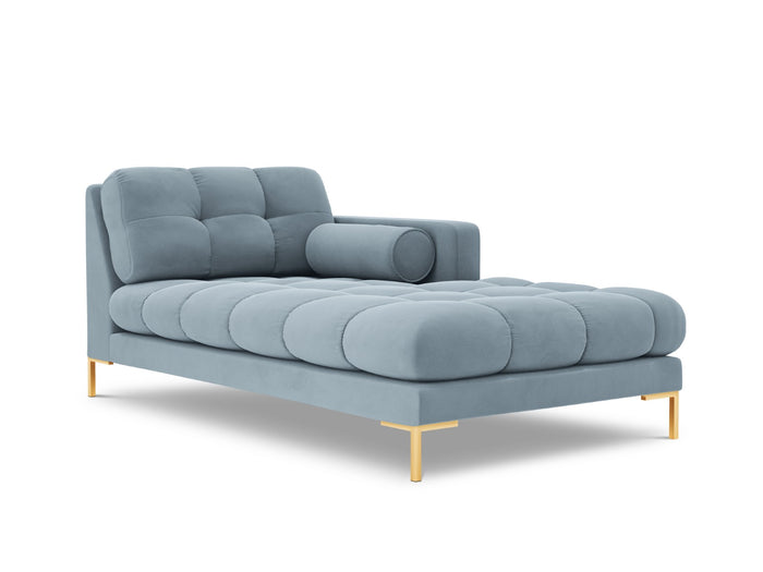 Cosmopolitan Design - Chaise longue destra "Bali" in velluto azzurro 