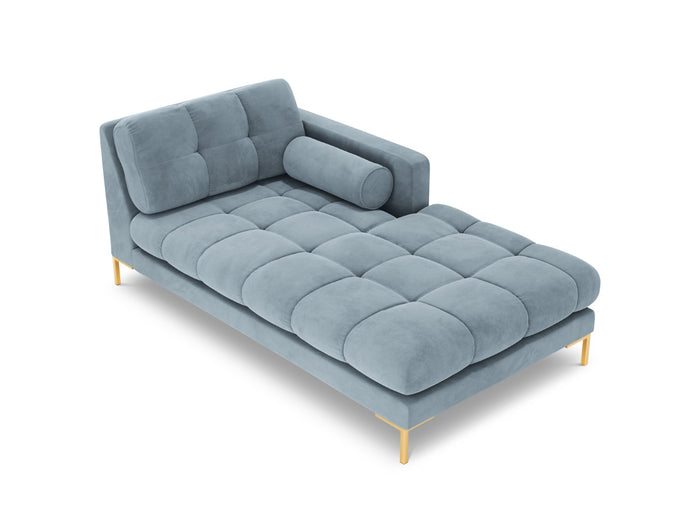 Cosmopolitan Design - Chaise longue destra "Bali" in velluto azzurro 