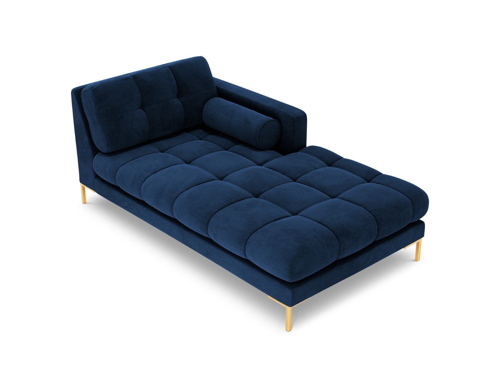 Cosmopolitan Design - Chaise longue destra "Bali" in velluto blu reale 