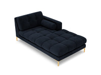 Cosmopolitan Design - Chaise longue destra "Bali" in velluto blu scuro 