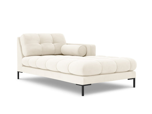 Cosmopolitan Design - Chaise longue destra "Bali" in velluto beige chiaro 