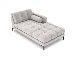 Cosmopolitan Design - Chaise longue destra "Bali" in velluto argento 