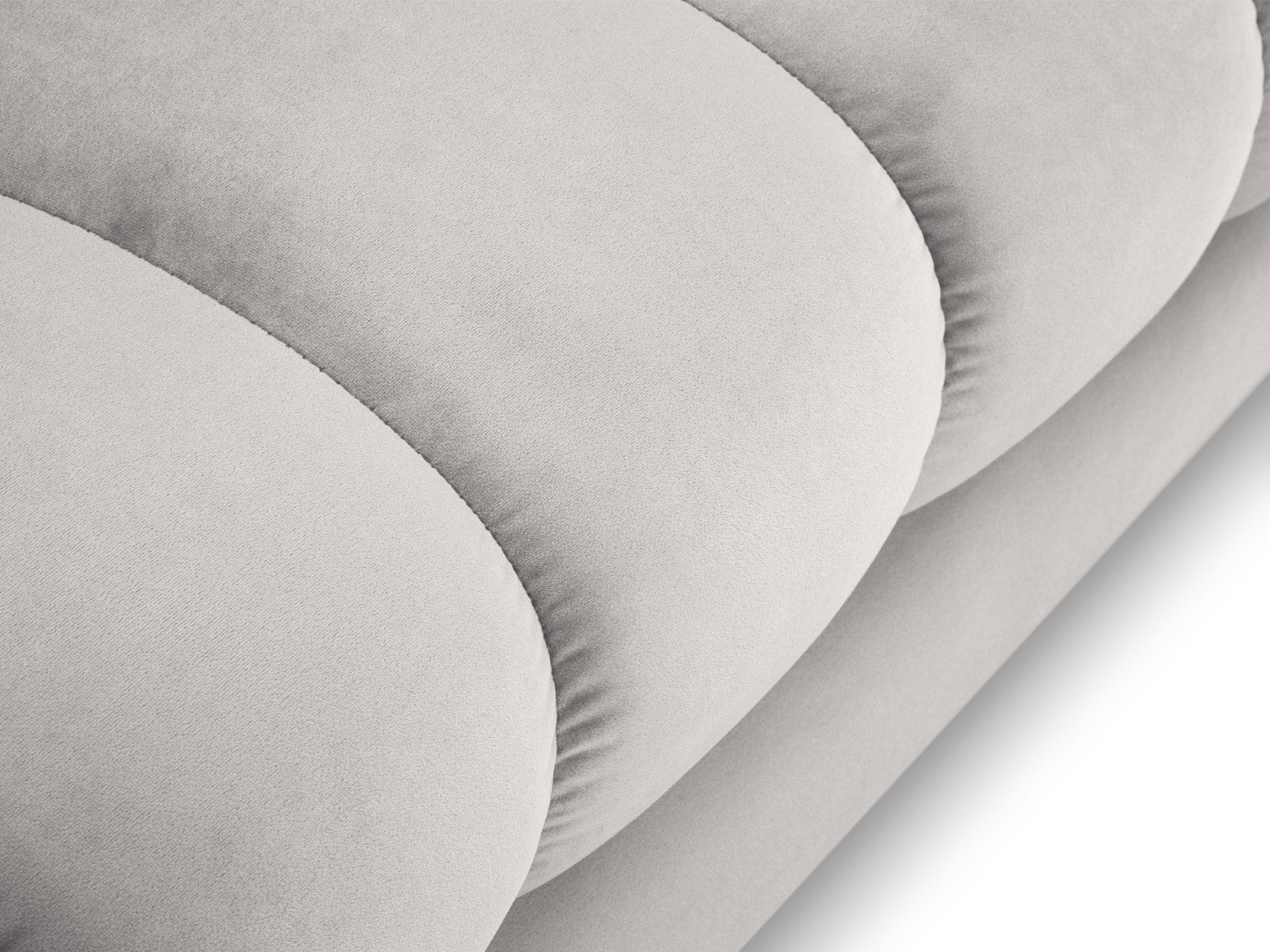 Cosmopolitan Design - Chaise longue destra "Bali" in velluto argento 