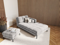 Cosmopolitan Design - Chaise longue destra "Bali" in velluto argento 
