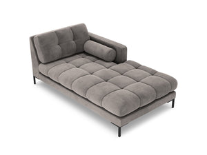Cosmopolitan Design - Chaise longue destra "Bali" in velluto grigio chiaro 