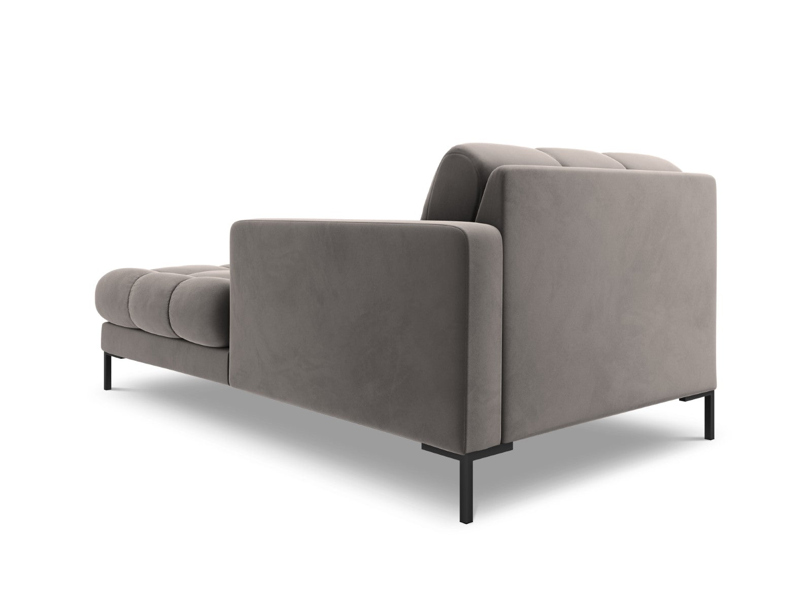 Cosmopolitan Design - Chaise longue destra "Bali" in velluto grigio chiaro 