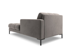 Cosmopolitan Design - Chaise longue destra "Bali" in velluto grigio chiaro 
